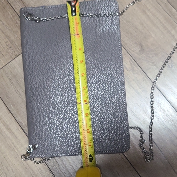 Urban Expressions thin clutch or crossbody bag with silver chain strap - Picture 8 of 12